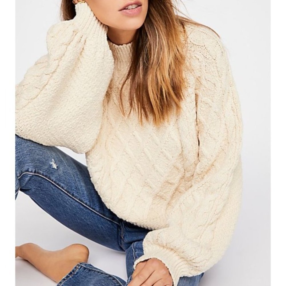 Free People Parfait Sweater - Ivory S LIKE NEW